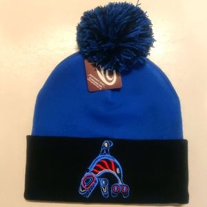 'Killerwhale' design by Corey Bulpitt, Haida Pom Pom Toque